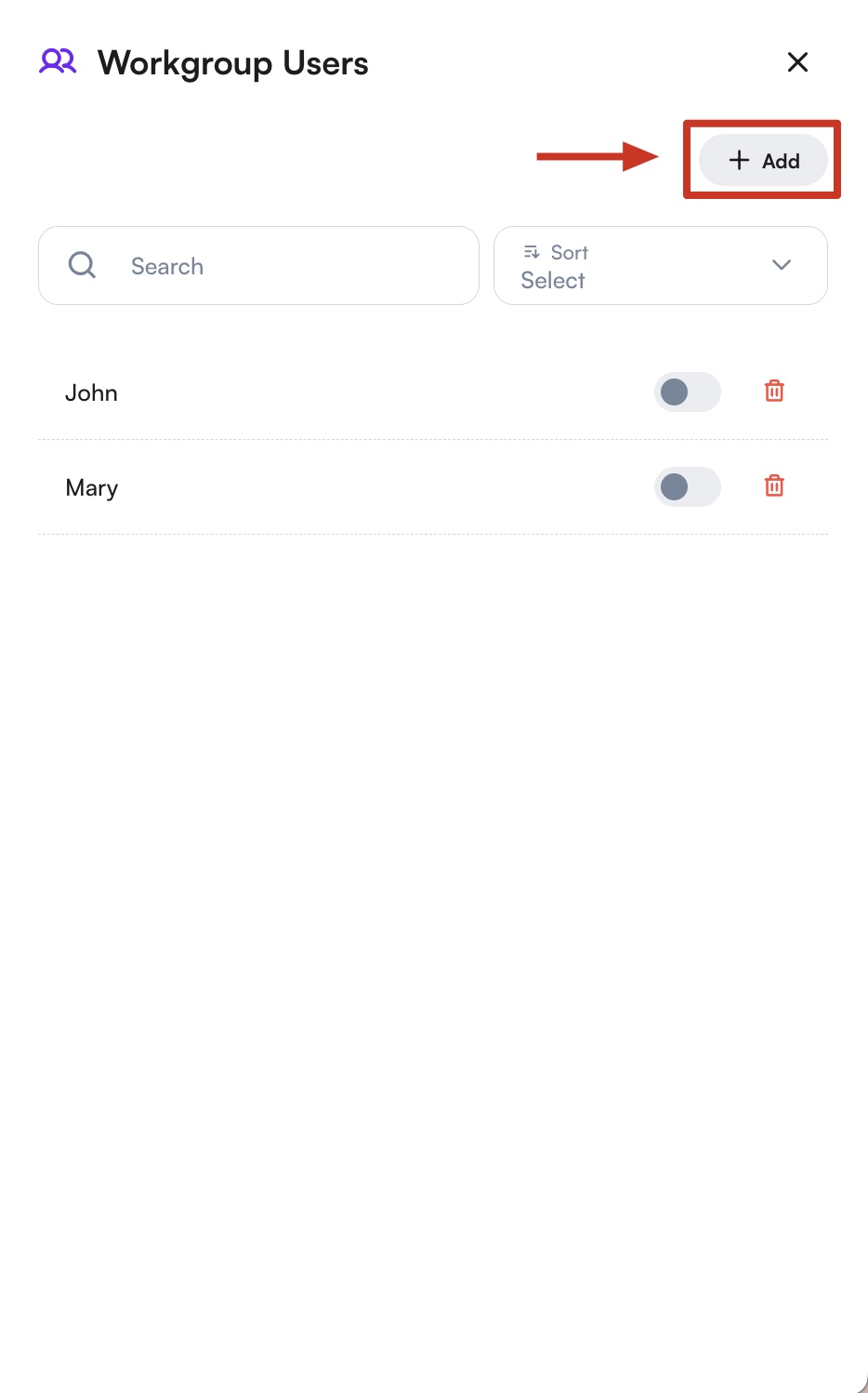 Çalışma Grubuna Kullanıcı Ekle